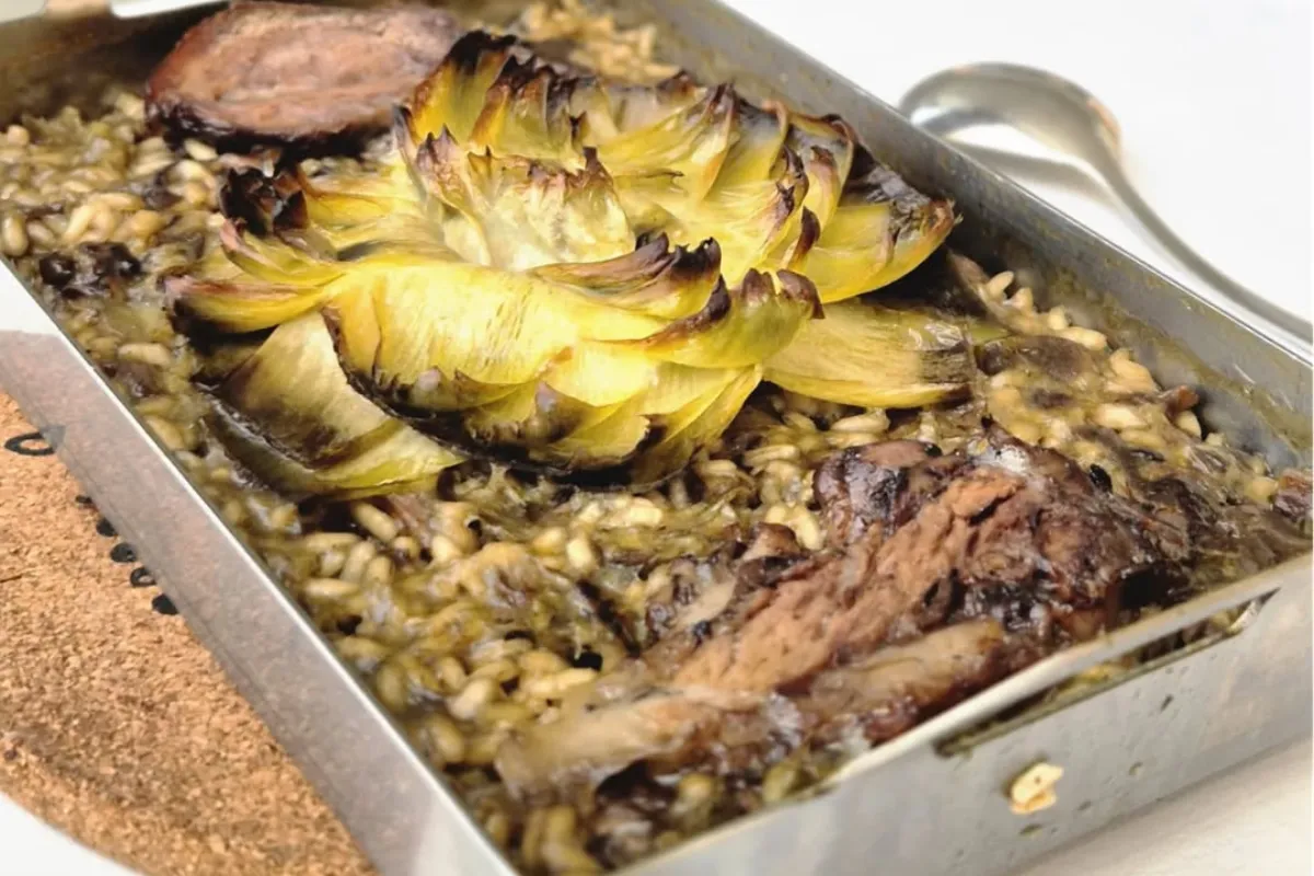 Restaurant Kursaal arròs de muntanya amb bolets, carxofes i melós