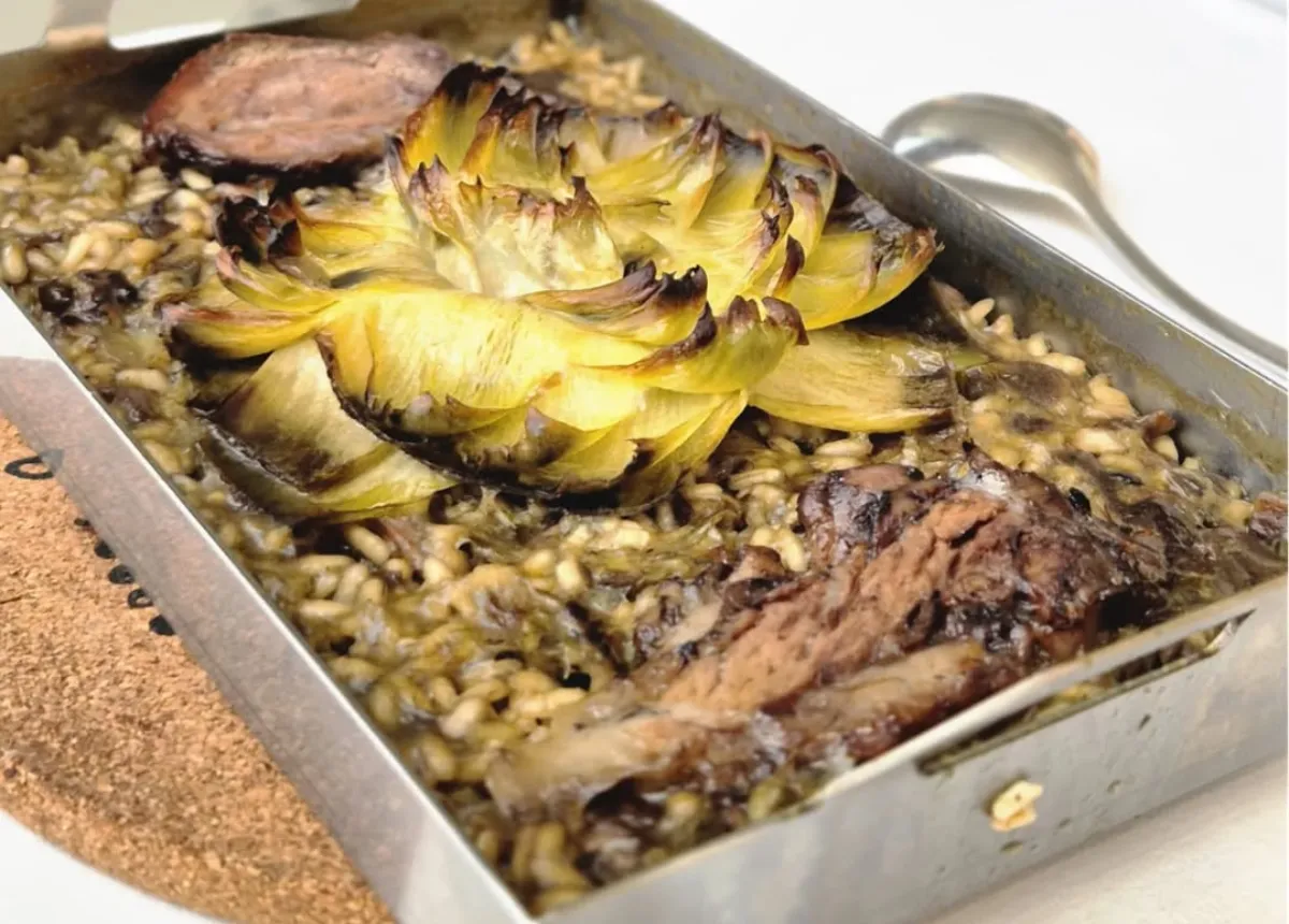 Restaurant Kursaal arròs de muntanya amb bolets, carxofes i melós